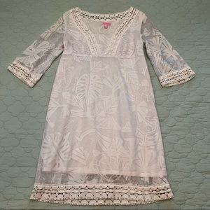 Lilly Pulitzer White Sherman Tunic Dress in Love Me or Leaf Me Pattern — XS